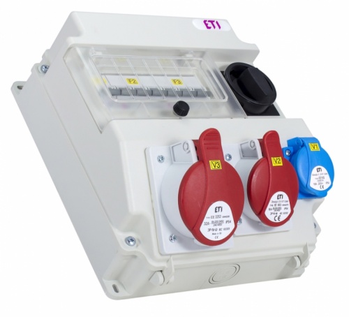 Распред. щит с разъемами EDS7 1-2/2-5 16/32 (Разъем 16A/5P-1,32A/5P-1, Schuko-1, АВ: C16/1-1, C16/3-1, C32/3-1) | код 004483200 | ETI Распред. щит с разъемами EDS7 1-2/2-5 16/32 (Разъем 16A/5P-1,32A/5P-1, Schuko-1, АВ: C16/1-1, C16/3-1, C32/3-1) | код 004483200 | ETI