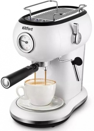 Кофеварка рожковая Kitfort КТ-7219 1100Вт белый | код 2030872 | KITFORT