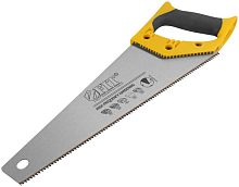 Ножовка по дереву, мелкий каленый зуб 13 ТPI, 3D заточка, пласт.прорезиненная ручка, Профи 350 мм | код 40473 | FIT