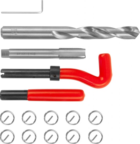 TRIS1415 Набор для восстановления резьбы M14x1.5, 15 предметов | код TRIS1415 | Thorvik