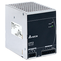 Блок питания импульсный Lyte, 480W, 20А, 85_264VAC (120_375VDC) / 24VDC, DIN35, реле DC OK, винтовые клеммы, стальной корпус | код DRL-24V480W1AS | Delta Electronics