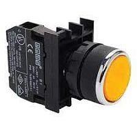 B100DS-Z Кнопка нажимная круглая желтая (1НО),cо значком зуммер | код B100DSZ | EMAS