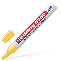 Маркер-краска лаковый (paint marker) EDDING 8750, ЖЕЛТЫЙ, 2-4 мм, круглый наконечник, алюминиевый корпус, Е-8750/5 | код 150713 | EDDING