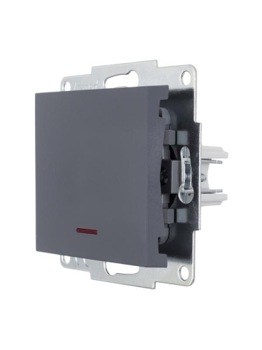 VESNA Выключатель с подсветкой графит, механизм | код 742-3488-111 | LEZARD фото 2
