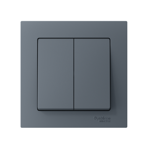 ATLASDESIGN 2-клавишный ВЫКЛЮЧАТЕЛЬ, сх.5, 10АХ, в сборе, быстрозажимные клеммы, ГРИФЕЛЬ | код ATN000752S | Systeme Electric