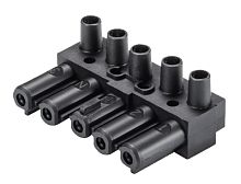 Розеточная контактная вставка, 5 полюсов, винтовая фиксация, номинальное напряжение: 250/400V, номинальный ток: 20A, цвет: черный, серия gesis GST18i5 | код 92.051.3253.1 | Wieland