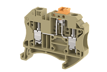 Клемма проходная винтовая 6 мм2, с размыкателем на 2 подключения, хаки TQK6-KHAKHI | код 1204120006 | Elmex