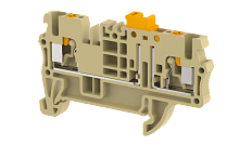 Клемма проходная PUSH-IN 2,5 мм2, с размыкателем, на 2 подключения, хаки PQK2.5-KHAKHI | код 3102120006 | Elmex