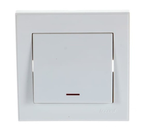 Выключатель RAIN с подсветкой белый | код 703-0202-111 | Lezard