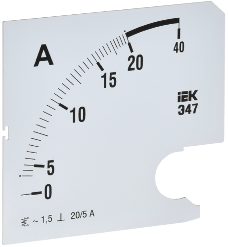 Шкала смен. для амперметра Э47 20/5А-1,5 96х96мм IEK | код IPA20D-SC-0020 | IEK Шкала смен. для амперметра Э47 20/5А-1,5 96х96мм IEK | код IPA20D-SC-0020 | IEK