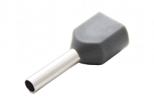 Наконечник штыревой втулочный изолированный двойной НШВИ(2) 0,75-8 цвет серый | код NSHvI2-0,75-8-G | Engard