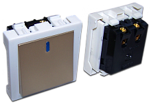 Выключатель 2-контактный, одноклавишный 45х45, бронза | код LAN-EC45x45-S11-BRZ | LANMASTER