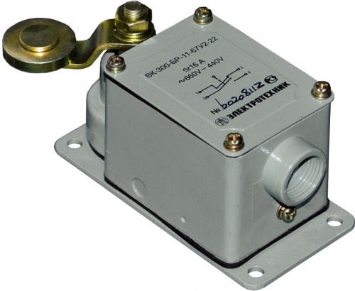 Выключатель концевой ВК-300-БР-11-67У2-41, с сальником, рычаг с роликом, ступень 4, ход вправо с самовозвратом, 16А, 1з+1р, IP67 | код A8020-T200057515 | РЕЛЕ И АВТОМАТИКА Выключатель концевой ВК-300-БР-11-67У2-41, с сальником, рычаг с роликом, ступень 4, ход вправо с самовозвратом, 16А, 1з+1р, IP67 | код A8020-T200057515 | РЕЛЕ И АВТОМАТИКА