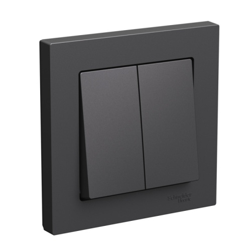 ATLASDESIGN 2-клавишный ВЫКЛЮЧАТЕЛЬ, сх.5, 10АХ, в сборе, БАЗАЛЬТ | код ATN001452 | Systeme Electric