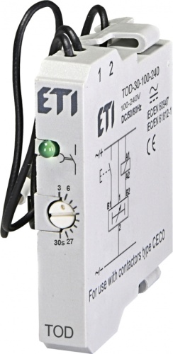 Электронн.таймер задержки TOD-30-100-240 AC/DC (0,3-3с задержка выкл.) | код 004642749 | ETI Электронн.таймер задержки TOD-30-100-240 AC/DC (0,3-3с задержка выкл.) | код 004642749 | ETI