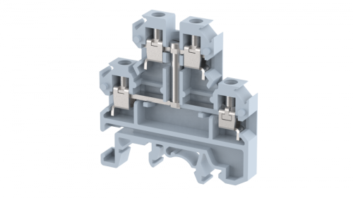 Клемма проходная винтовая 2,5 мм2, двухуровневая, с замкнутыми уровнями, на 4 подключения, серая KU2D4S(G) | код 1103310000 | Elmex Клемма проходная винтовая 2,5 мм2, двухуровневая, с замкнутыми уровнями, на 4 подключения, серая KU2D4S(G) | код 1103310000 | Elmex