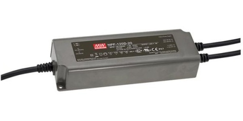 Источник питания AC-DC, 124.2Вт, вход 90…305В AC, 47…63Гц/127…431В DC, ККМ, выход 54В/2.3А, изоляция 3750В AC, пластиковый корпус 191х63х37.5мм, -40…+70С, функция димминга | код NPF-120D-54 | MeanWell